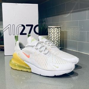 Nike Air Max 270 White Yellow Shoes Sz 10W / 8.5M